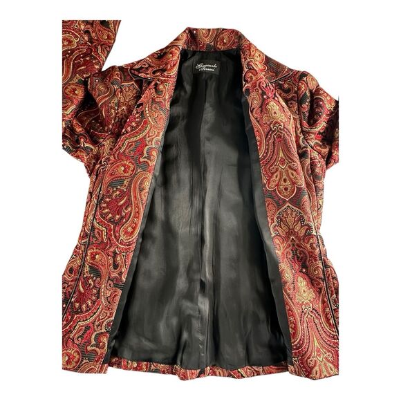 Vintage Giancarlo Ferrari Womens Tapestry Jacket Size 6 Open Front Paisley Boho - Picture 9 of 15